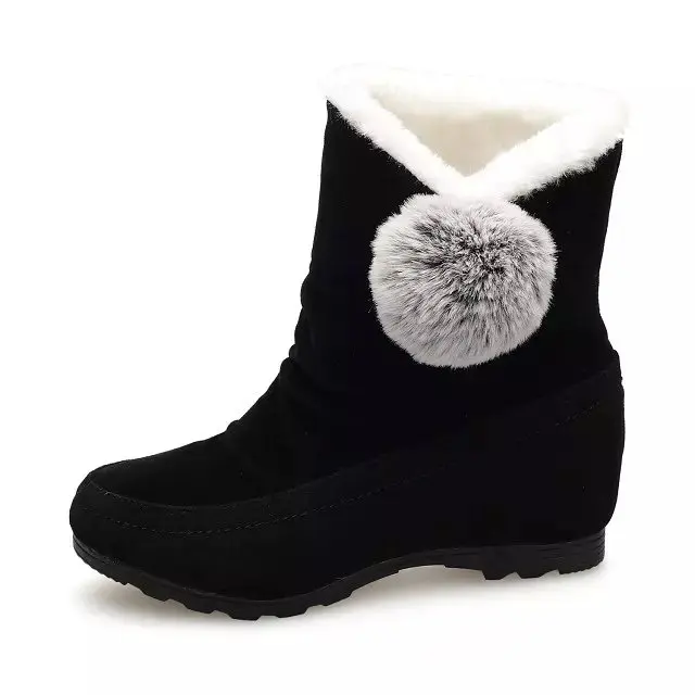 

2016 NEW Women Boots Warm Winter Snow Boots Suede Ankle Boots Fur Thick Plush Inside Waterproof Botas Mujer Fur Insole SX&191YY