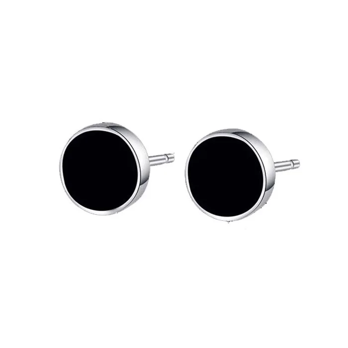 Us 6 Hot White Gold Color Man Earring Black Resin 925 Sterling Silver Stud Earrings For Men And Women Fashion Jewelry In From Us 6 Hot White Gold Color Man Earring Black Resin 925 Sterling Silver Stud Earrings For Men And Women Fashion Jewelry In From