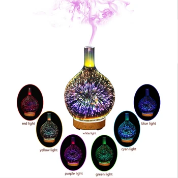 

100ML 3D Essential Oil Aroma Diffuser Humidifier 7Color LED Night Light Ultra-quiet Portable Ultrasonic Humidifier Aromatherapy