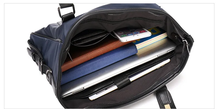 Модный Простой деловой мужской портфель, кожаная сумка для ноутбука, повседневная мужская сумка, Большая вместительная сумка на плечо 8016