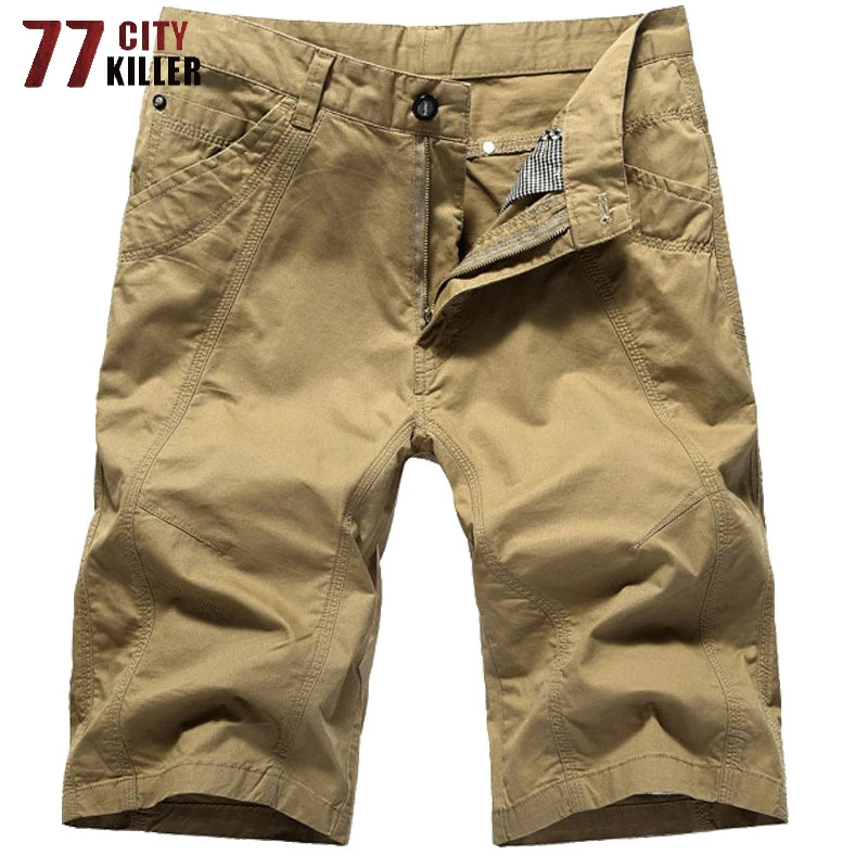 

77City Killer Summer Cargo Shorts Men Army Military Mens Shorts Outwear Breathable Men Shorts High Quality short homme 29-44
