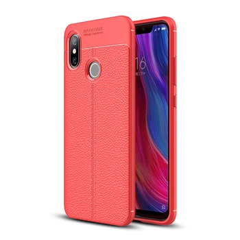 

100pcs Armor Silicone Luxury Litchi Pattern Case For Xiaomi Mi 9 8 SE Max 3 Mix 3 Note 3 Play Shockproof Protection Back Cover
