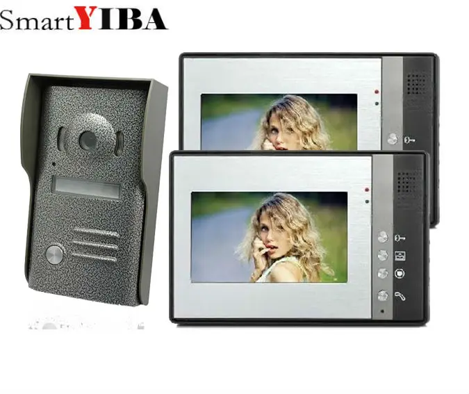 

SmartYIBA 7 inch Color Video door phone Intercom Doorbell System Kit IR Camera doorphone monitor Speakerphone intercom