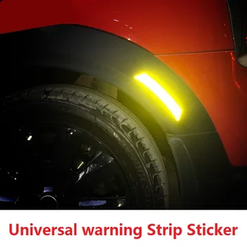 

2pcs Car Wheel Rim Eyebrow Reflective Warning Strip Stickers Safety Warning Light Reflector for BMW Mini Cooper Benz Smart