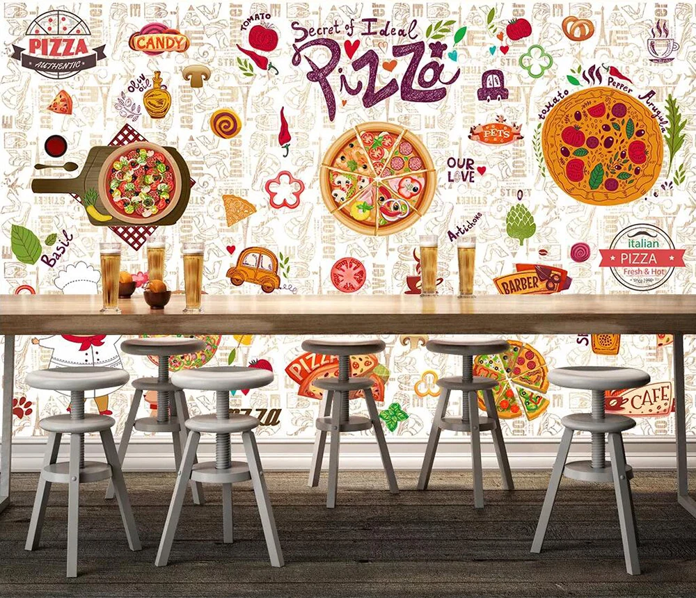 Custom wallpaper Restaurant pizza background wall | Обустройство дома
