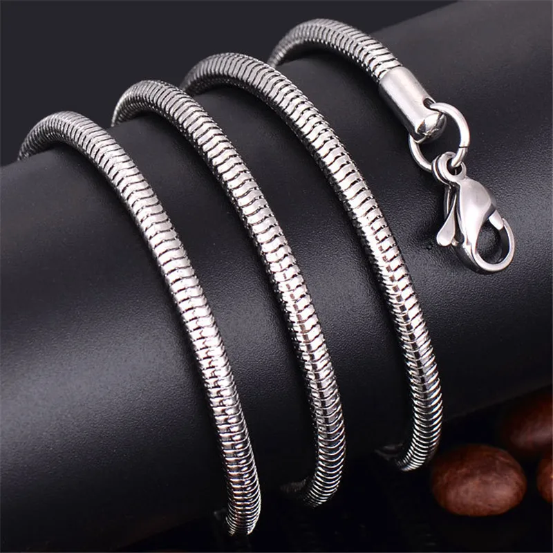 New arrival Stainless steel 3MM snake chain necklace Fashion men's jewelry Length 20-28inches Christmas gifts drop shipping