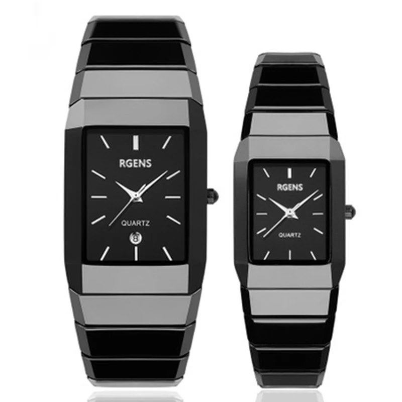 

Lovers Couple Wrist Watch Ultrathin Watches Luxury Brand Fashion Waterproof Style Quartz Ceramics Watch Black And White Watch