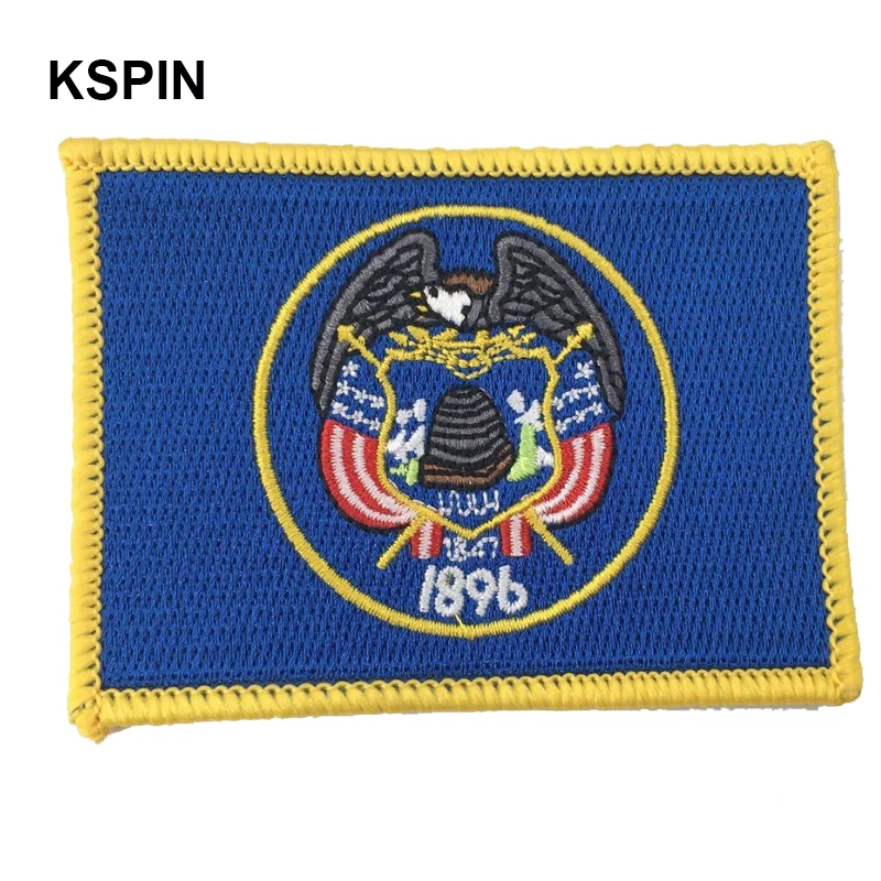 UTAH Rectangle Shape Flag patches embroidered flag patches national