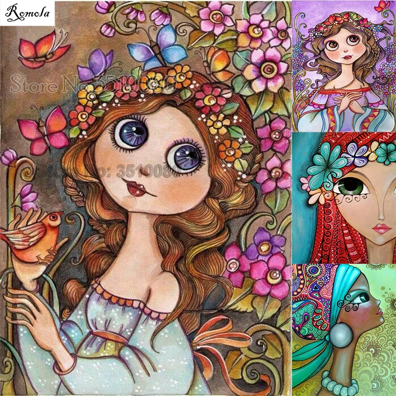 

5D DIY diamond paintings cartoon girl full square/round drill Embroidery Pattern 3D Cross stitch kits mosaic wall stickers