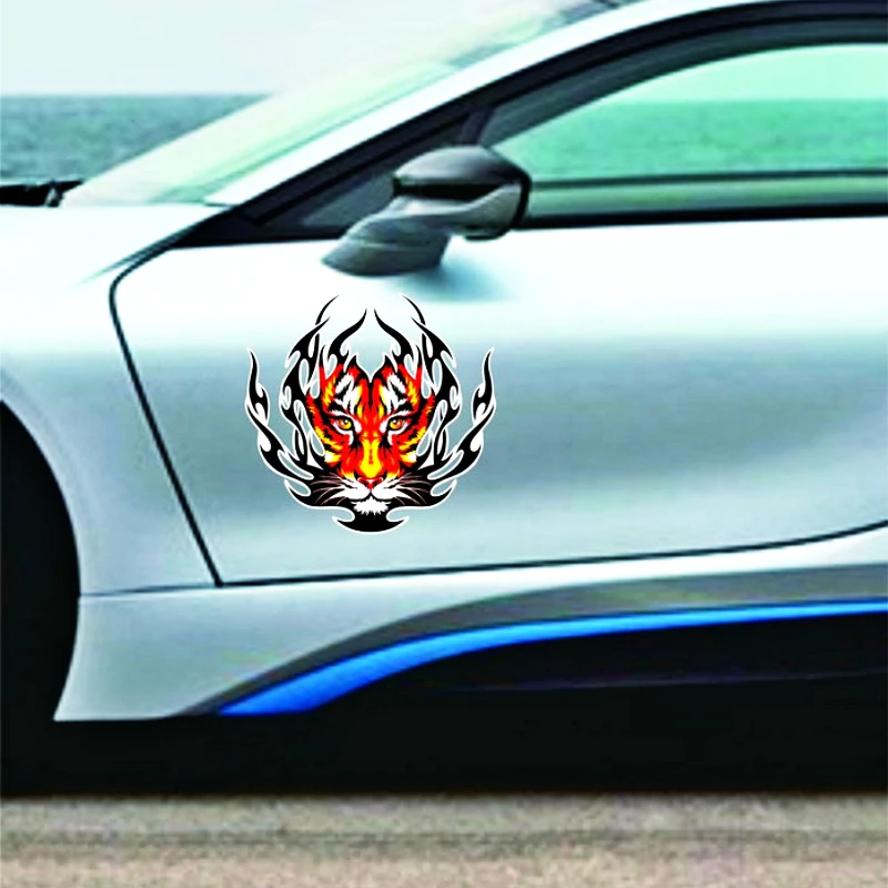 Автомобильные аксессуары Aliauto наклейки с головой тигра и пламени универсальные