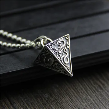 

C&R Real 925 Sterling Silver pendant Necklace Four Mythical Pyramid Necklace Pendants Vintage Thai Silver Fine Jewelry