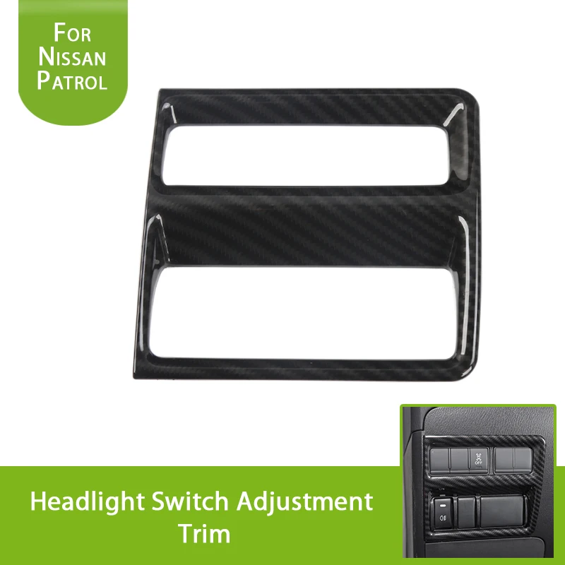 

for Nissan Patrol Y62 2017 Accessories Car DIY Automobile Interior Decoration Moulding Trim Headlight Switch Adjustment Cover