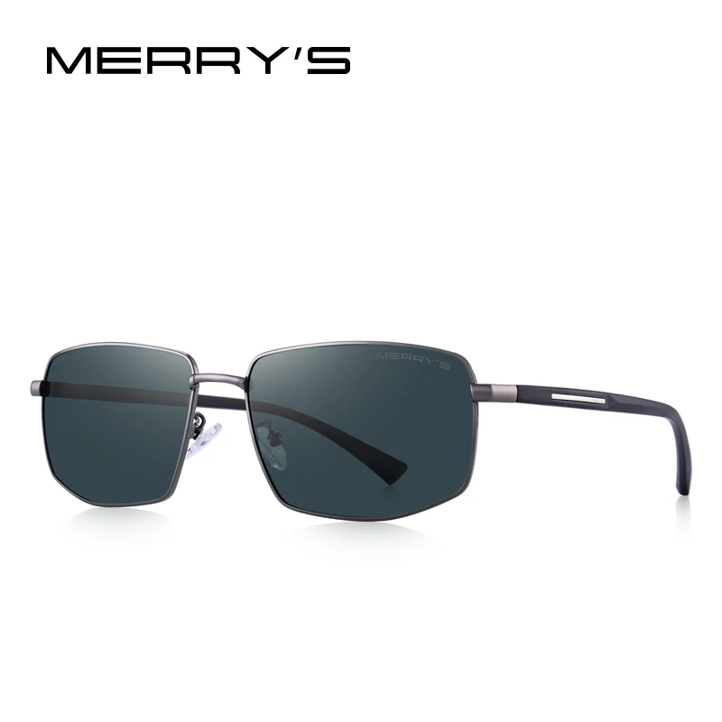 MERRYS, дизайнерские мужские классические солнцезащитные очки, мужские HD поляризационные, прямоугольной формы, солнцезащитные очки для вождения TR90, защита от уф400 лучей, S8255 - Цвет линз: C04 G15