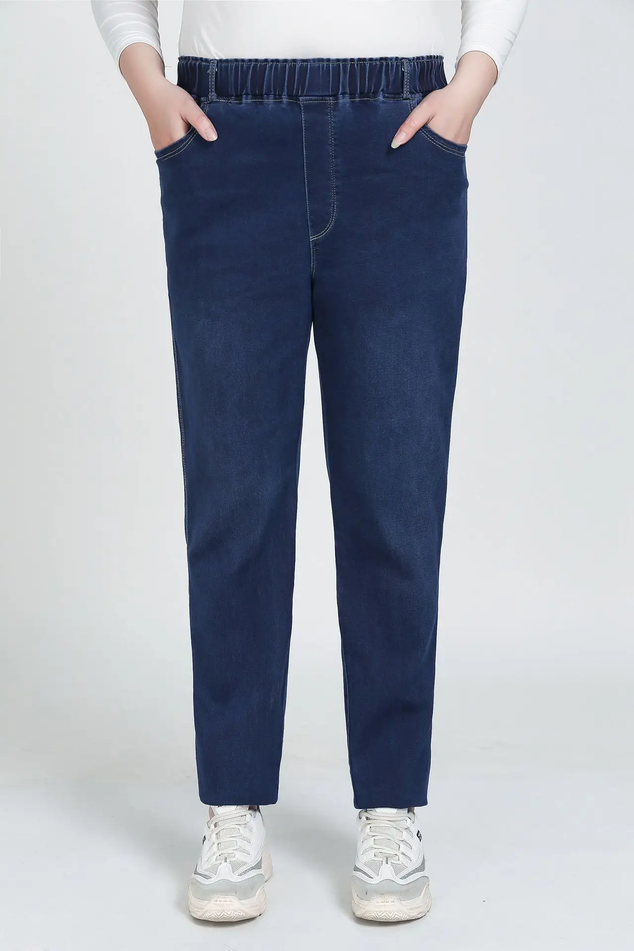 TUHAO женские джинсы с высокой талией 9XL 8XL 7X 6XL размера плюс брюки офисные повседневные женские штаны джинсовые штаны-карандаш 5XL LZ63