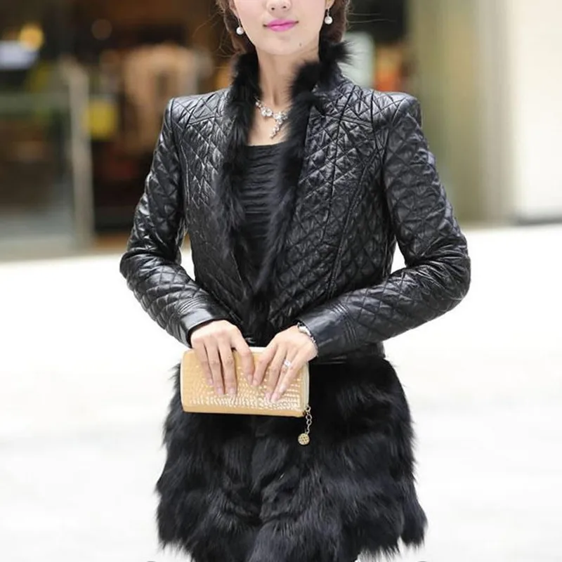 Vêtements Peau As Manteaux Femme Vk0715 D'hiver Féminin Véritable Renard Fourrure Chaud Avec Pictures Mode En Mouton topfurmall Manteau Cuir De UIwaw6