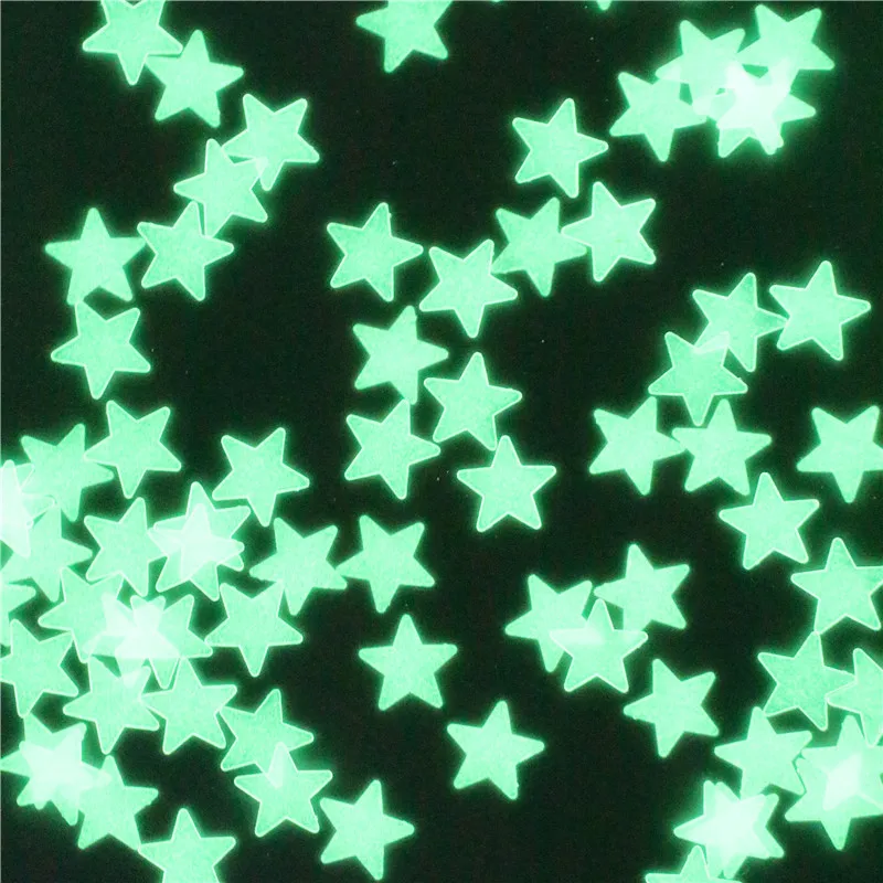 100Pieces/bag 3cm Luminous Stars Wall Sticker Luminous patch Wedding