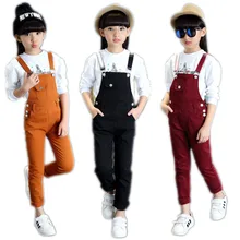 Весенне-осенние джинсовые комбинезоны в Корейском стиле для девочек джинсы-шаровары для маленьких девочек штаны-комбинезон модные детские брюки для девочек E415