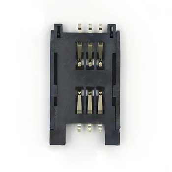 

10pcs-100pcs SIM 6P 2.54 Flip Cover Seat With Positioning Column LCP Phosphor Bronze Plated For POS Machine Car Products