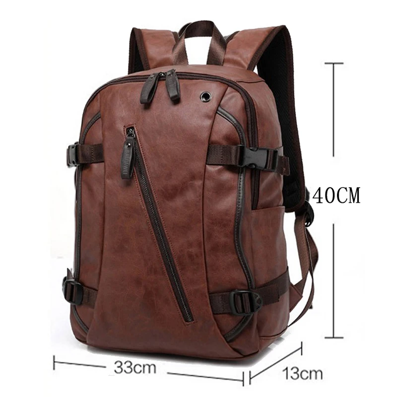 BAIJIAWEI Hot Sale Men's Backpack Oil Wax Leather Backpack Casual&Travel Bags Split Leather Backpacks Business Bags For Men