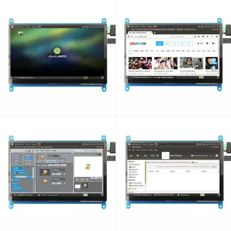7 дюймовый Сенсорный экран HDMI HD ЖК дисплей TFT 1024X600 монитор для Raspberry Pi 3 2B B