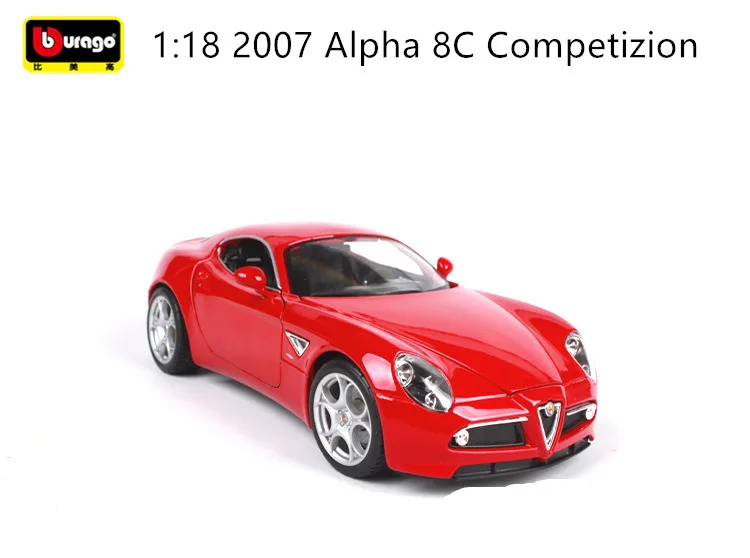 Bburago 1:18 Alpha 8C Competizione литая модель машины Модель автомобиля Модель украшения автомобиля коллекция игрушек