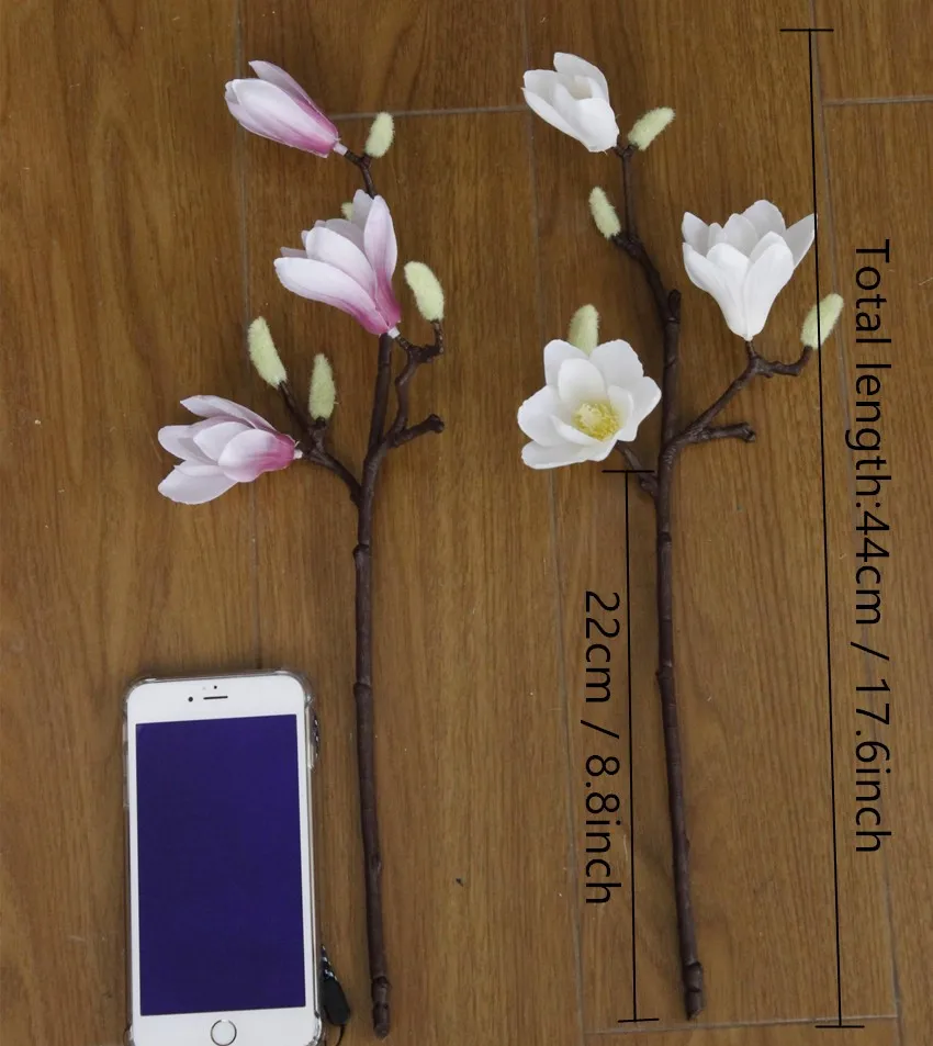 3D Silk Magnolia Branch Artificial Flowers High Quality Fake Flower for wedding decorate home decoration Party accessory