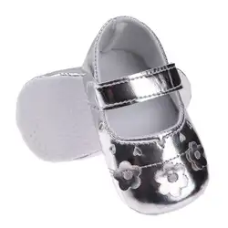 Летний ребенок Prewalker Обувь для девочек малышей из мягкой искусственной противоскольжения 3D туфли с цветочным принтом новорожденных