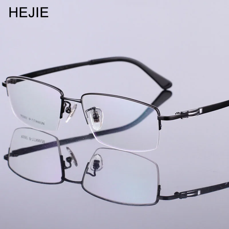 

Grade Men Pure Titanium Eyeglasses Frames Brand Half Frame Myopia Optical Glasses Frames For Male Size 56-17-140mm Y1027