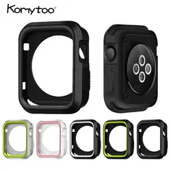 Komytoo Мягкие TPU чехол для Apple i Watch Series 1 2 3 38 мм 42 мм Силиконовые моды 5 цветов крышка чехол для i часы основа