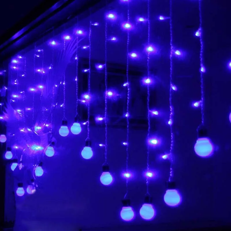 

Novelty 2x1m leds LED Ball Curtain String Light Lamps New Year Christmas Garland Luminaria Chandelier Wedding lighting Decor