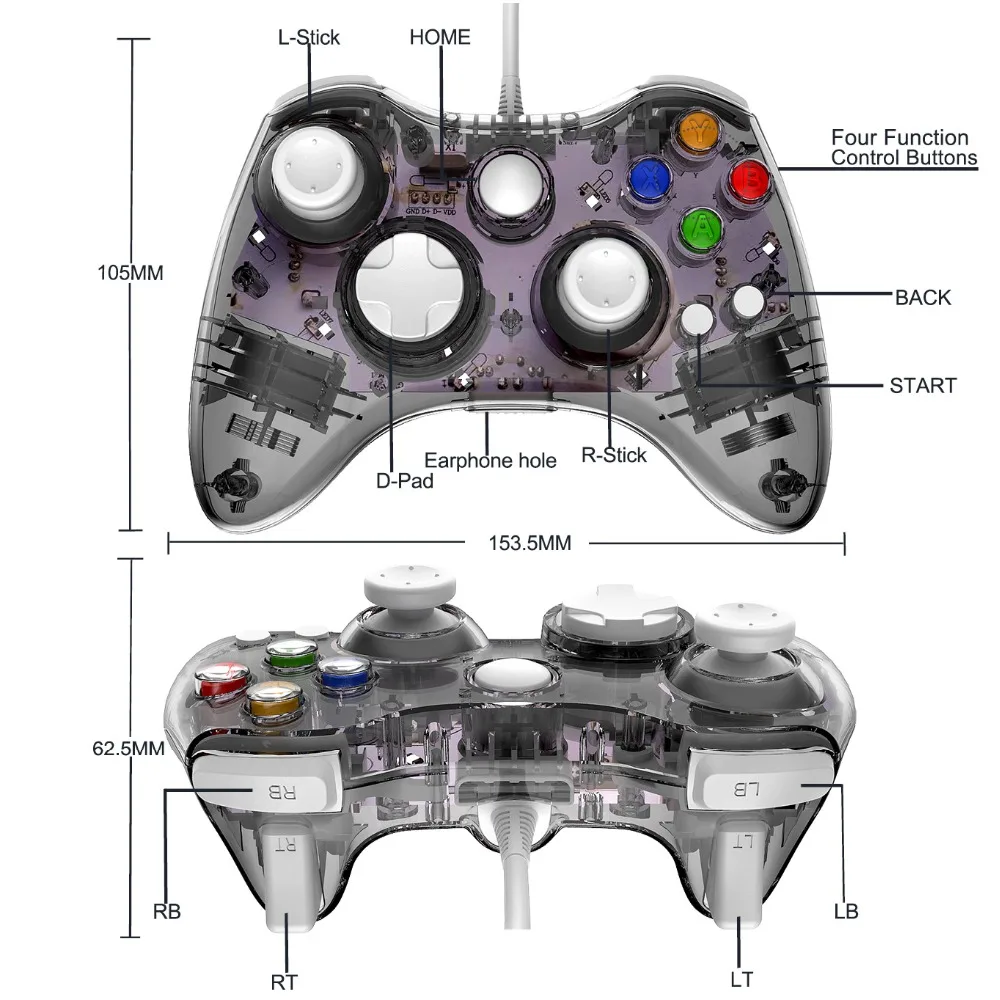 USB Wired Joystick Controller For Xbox 360 For Microsoft Xbox360 Gamepad Controle Compatibility Gamepad For PC Windows 7 8 10