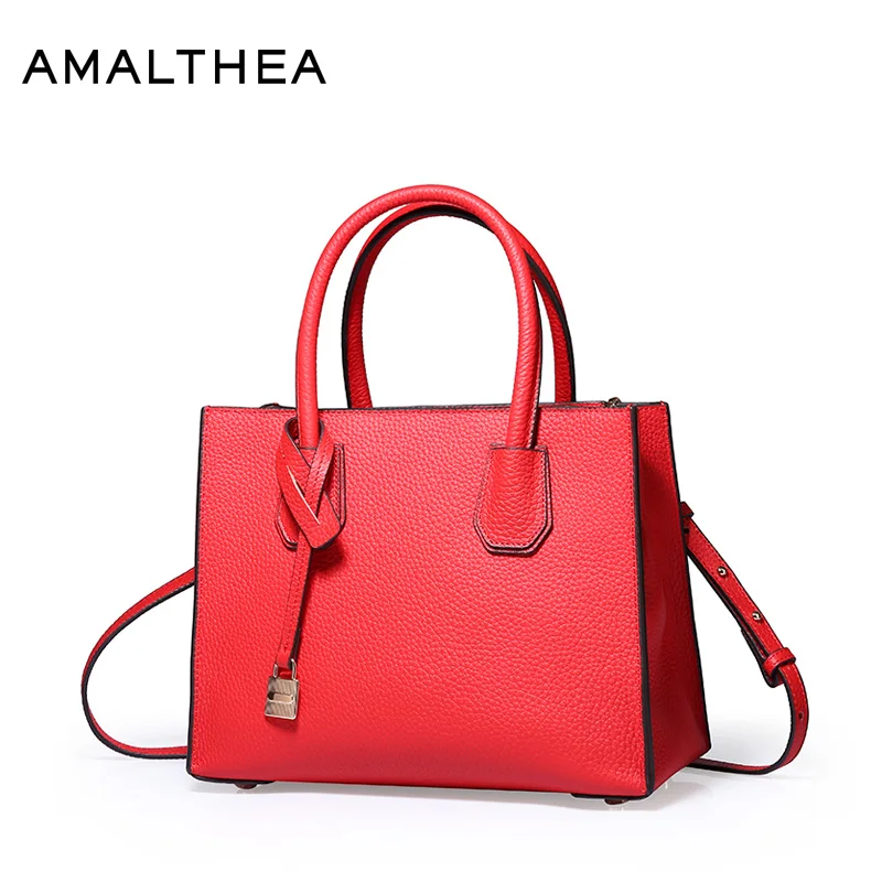 

AMALTHEA Brand Genuine Leather Bags For Women Leather Handbags Or Crossbody Bags Cotton Lining Witch Zipper Handbag Hot AMAS047