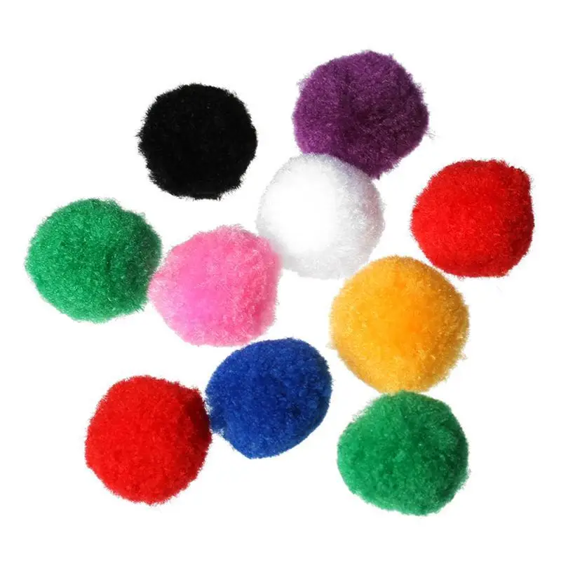 100 шт 4 см Ассорти Pom Poms котенок игрушки пушистые шарики для DIY креативные ремесла украшения(смешанные цвета