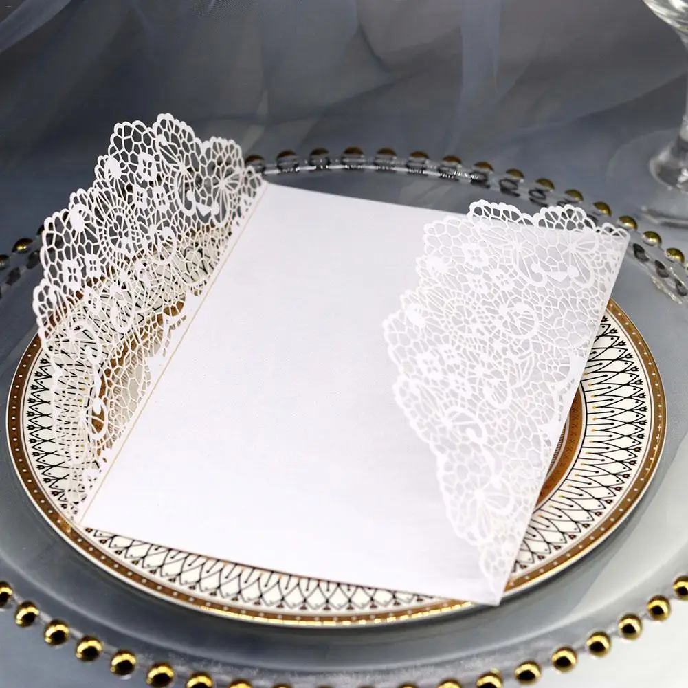  10pcs Holiday Wedding Invitation Laser Hollow Invitation European Bow Invitation Card For Wedding B - 33027550156