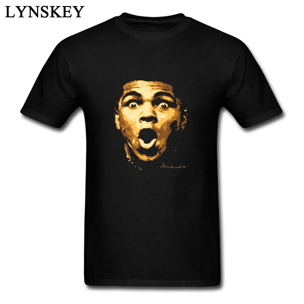 Normal T Shirt Fashion Round Collar Muhammad Ali Wallpapers 100% Cotton Fabric Men's Tops Shirt Classic Short Sleeve Tee-Shirt Muhammad Ali Wallpapers black