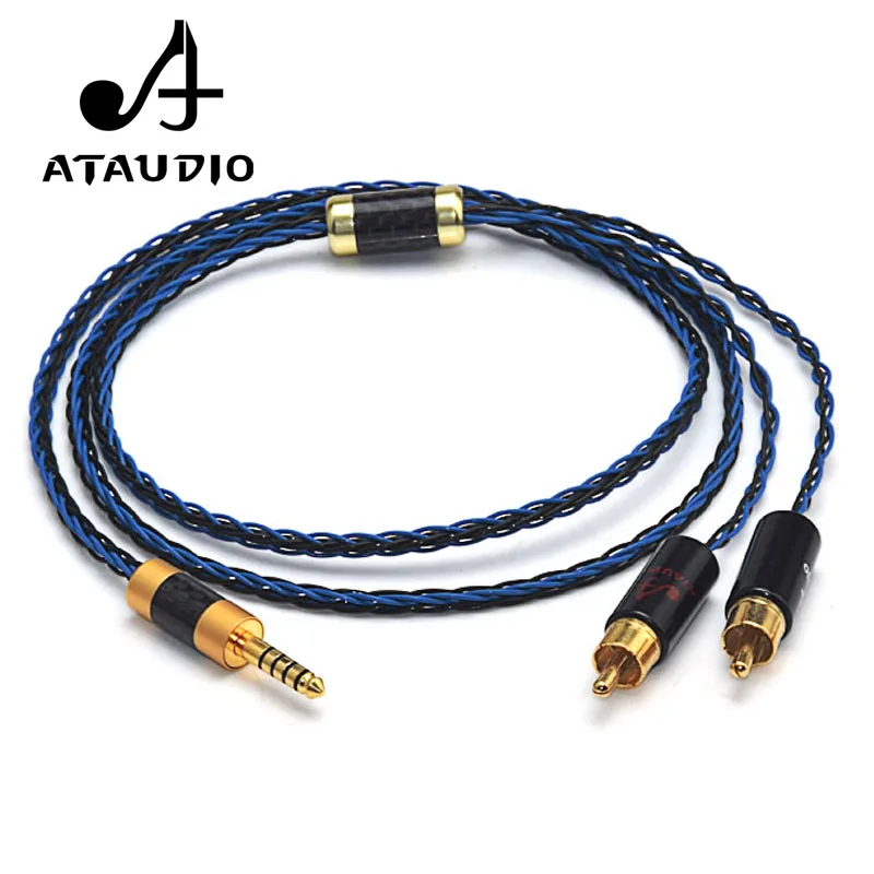 ATAUDIO Hifi посеребренный 4 мм сбалансированный к 2 RCA мужской аудиокабель для Sony NW WM1Z 1A