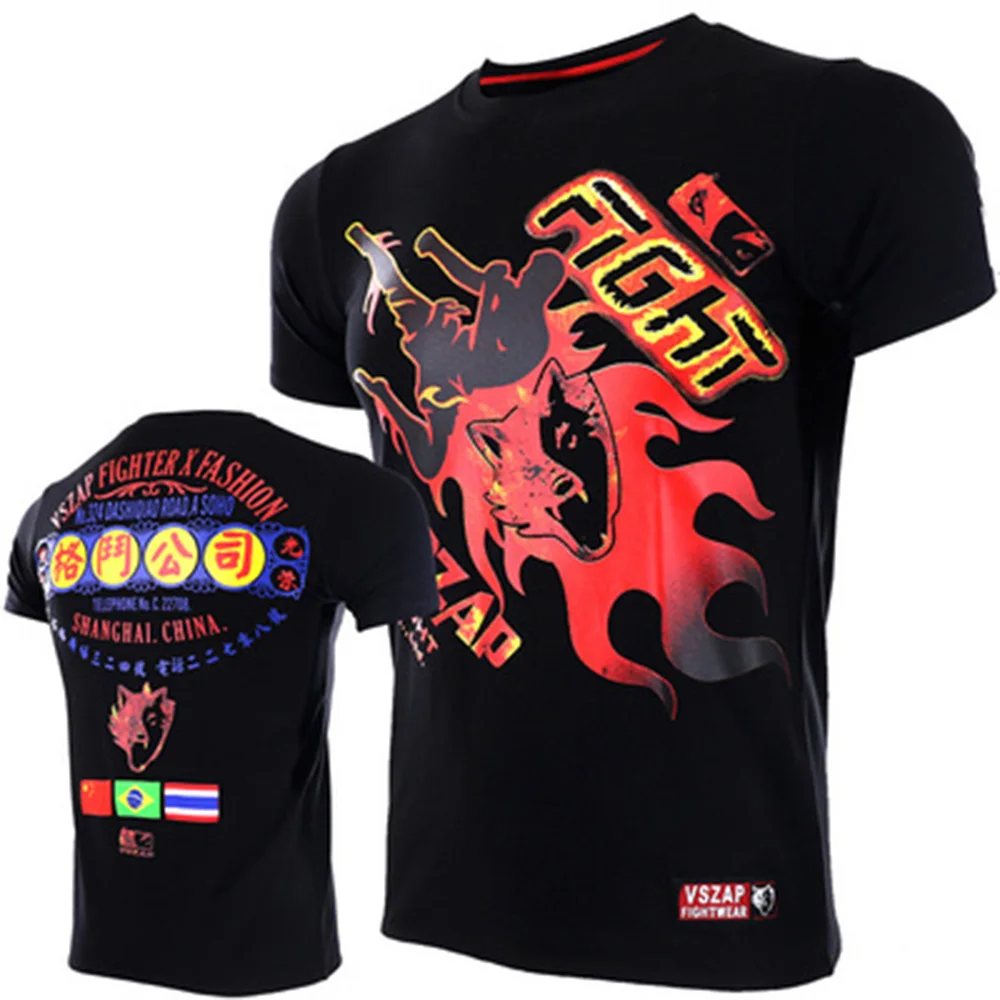 VSZAP 2018 Boxing Jerseys MMA T shirt Fighting Boxeo T Shirt Fitness