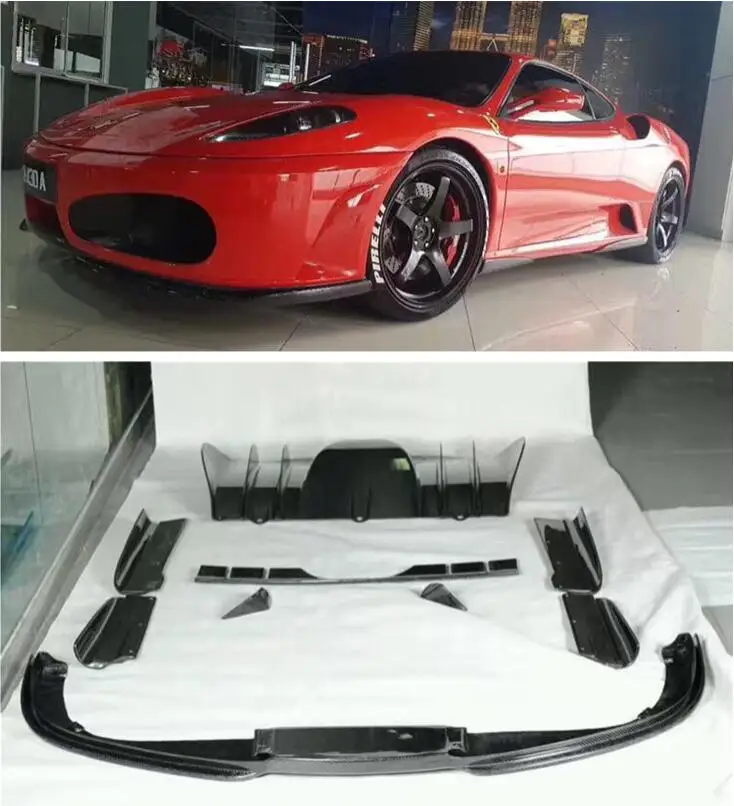 

Carbon Fiber FRONT LIP BUMPER SPOILER REAR SPLITTERS RUNK DIFFUSER SIDE SKIRT FOR Ferrari F430 2005 2006 2007 2008 2009