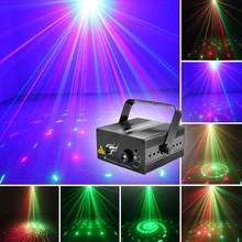2 Lens 12 Patterns RG BLUE LED Stage Light Laser Pattern Stage Lighting Projector DJ Disco Party Light SUNY IR Remote EU Plug