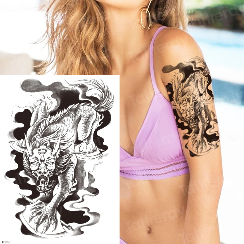 Сексуальная временная татуировка для девочек эскизы татуировки черное тело
