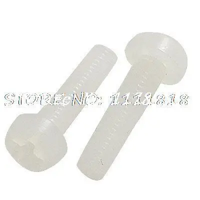 

50 Pcs 3mm x 12mm White Cross Head Cap Plastic Fasteners Screws