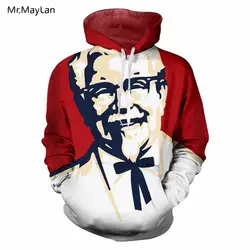 Hipster дизайн KFC дедушка принт 3D толстовки для мужчин Хип Хоп Уличная одежда с длинным рукавом пуловер Кофты костюмы Sudaderas Hombre