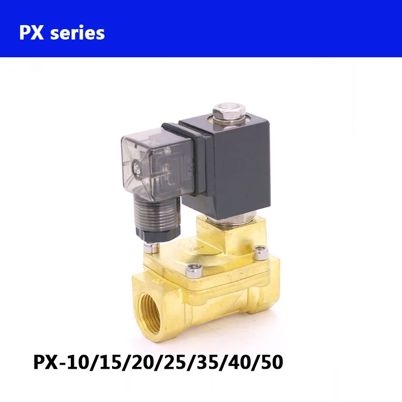 

PX series PX-10/15/20/25/35/40/50 Normally Close BSP thread D14511 coil 2 Way direct actuated Brass water solenoid valve
