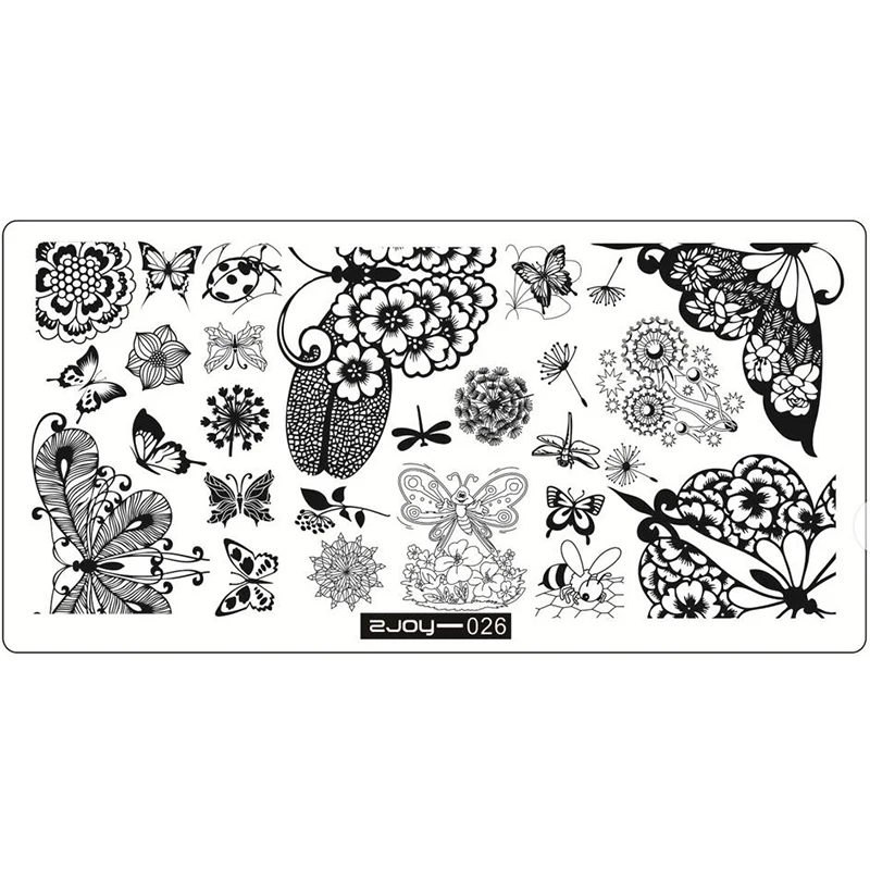 

Nail Salon 1pc High Quality Stainless Butterfly Image Nail Art Stamp Image Plate 6.5*12.5cm Stamping PLate Nail Tools MAFANAILS