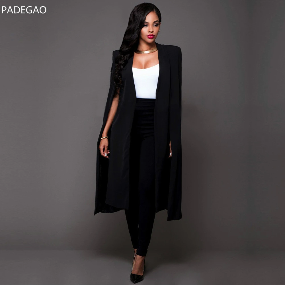 veste longue noire femme