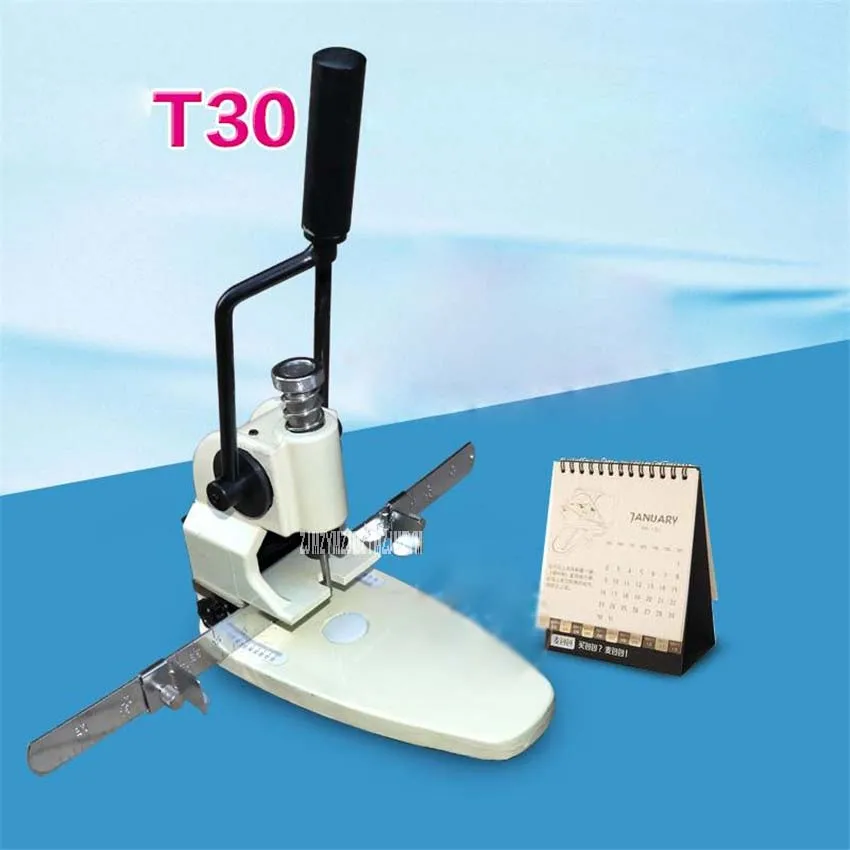 T30 Paper drilling machine manual, hand hole punch paper machine, single hole thickness 35mm