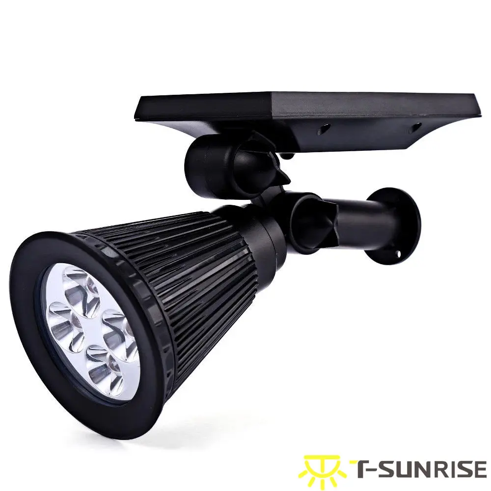 Solar ao ar Água para o Quintal Luz de Parede à Prova T-sunrise Pack Levou Holofotes Livre Led Solar Lâmpada Ip65 Ângulo Ajustável Rgb d' Jardim 4 8 Ao Ar Livre LED Solar Lâmpada IP65