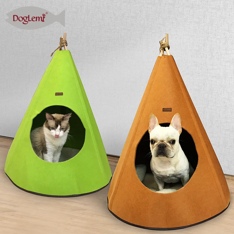 Doglemi природа Pet иглу фетр собака дом кошек Складная кровать новый дизайн палатка