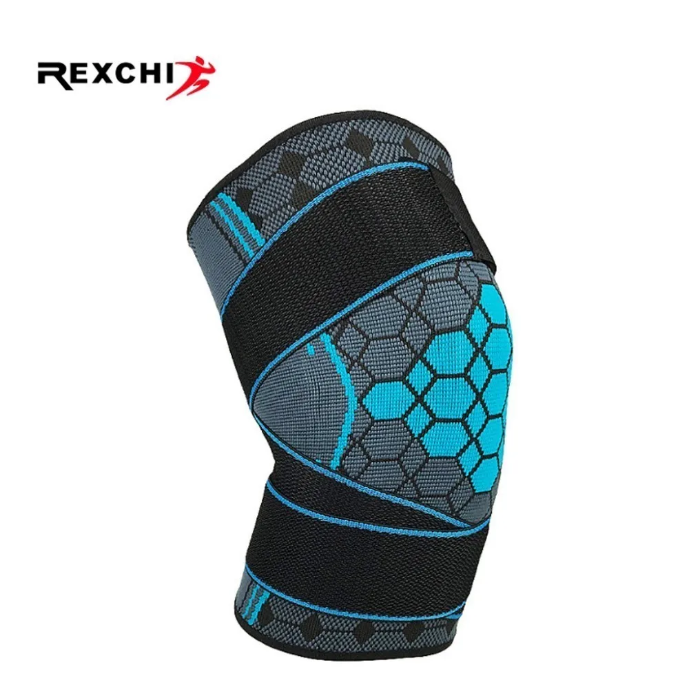 REXCHI 1PC Sports Kneepad Pressurization Knee Support Safety Protective Gear Adjustable Elastic Brace Pad Basketball Volleyball