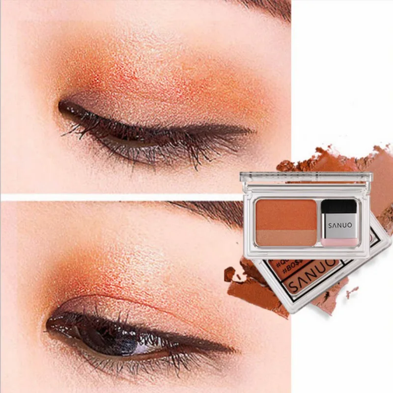 Magazine Lazy Eyeshadow Eye Shadow Double color Shimmer Palette продолжительный натуральный макияж